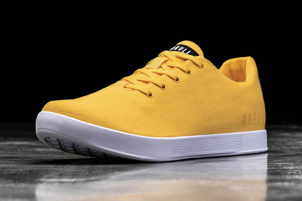 NOBULL Men's Canary Canvas Training Shoes - Yellow - Ireland (6039HUWXN)